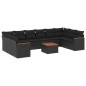 vidaXL Set de sofás de jardín 11 pzas y cojines ratán sintético negro vidaXL Set de sofás de jardín 11 pzas y cojines ratán sintético negro