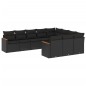 vidaXL Set de sofás de jardín 10 pzas cojines ratán sintético negro vidaXL Set de sofás de jardín 10 pzas cojines ratán sintético negro