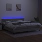 vidaXL Cama box spring con colchón tela y LED gris claro 200x200 cm vidaXL Cama box spring con colchón tela y LED gris claro 200x200 cm