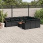 vidaXL Set de sofás de jardín 11 pzas y cojines ratán sintético negro vidaXL Set de sofás de jardín 11 pzas y cojines ratán sintético negro