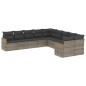 vidaXL Set de sofás de jardín 10 pzas con cojines ratán sintético gris vidaXL Set de sofás de jardín 10 pzas con cojines ratán sintético gris
