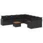 vidaXL Set de sofás de jardín 11 pzas y cojines ratán sintético negro vidaXL Set de sofás de jardín 11 pzas y cojines ratán sintético negro