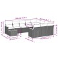 vidaXL Set de sofás de jardín 11 pzas y cojines ratán sintético gris