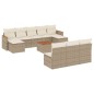 vidaXL Set de sofás de jardín 11pzas con cojines ratán sintético beige vidaXL Set de sofás de jardín 11pzas con cojines ratán sintético beige