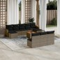 vidaXL Set de sofás de jardín 11 pzas y cojines ratán sintético gris vidaXL Set de sofás de jardín 11 pzas y cojines ratán sintético gris