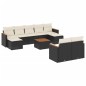 vidaXL Set de sofás de jardín 10 pzas cojines ratán sintético negro vidaXL Set de sofás de jardín 10 pzas cojines ratán sintético negro