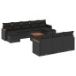 vidaXL Set de sofás de jardín 11 pzas y cojines ratán sintético negro vidaXL Set de sofás de jardín 11 pzas y cojines ratán sintético negro