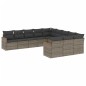vidaXL Set de sofás de jardín 11 pzas y cojines ratán sintético gris vidaXL Set de sofás de jardín 11 pzas y cojines ratán sintético gris