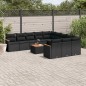 vidaXL Set de sofás de jardín 12 piezas cojines ratán sintético negro vidaXL Set de sofás de jardín 12 piezas cojines ratán sintético negro