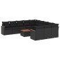 vidaXL Set de sofás de jardín 12 piezas cojines ratán sintético negro vidaXL Set de sofás de jardín 12 piezas cojines ratán sintético negro