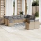 vidaXL Juego de sofás jardín con cojines beige mezcla 12 pzas ratán PE vidaXL Juego de sofás jardín con cojines beige mezcla 12 pzas ratán PE