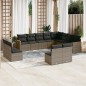vidaXL Set de sofás de jardín 12 pzas con cojines ratán sintético gris vidaXL Set de sofás de jardín 12 pzas con cojines ratán sintético gris