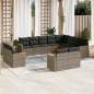 vidaXL Set de sofás de jardín 12 pzas con cojines ratán sintético gris vidaXL Set de sofás de jardín 12 pzas con cojines ratán sintético gris