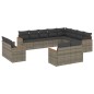 vidaXL Set de sofás de jardín 12 pzas con cojines ratán sintético gris vidaXL Set de sofás de jardín 12 pzas con cojines ratán sintético gris