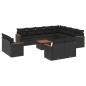 vidaXL Set de sofás de jardín y cojines 13 pzas ratán sintético negro vidaXL Set de sofás de jardín y cojines 13 pzas ratán sintético negro