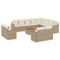 vidaXL Set sofás de jardín con cojines 13 pzas ratán sintético beige