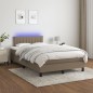 vidaXL Cama box spring con colchón y LED tela gris taupe 120x200 cm vidaXL Cama box spring con colchón y LED tela gris taupe 120x200 cm