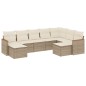 vidaXL Set de sofás de jardín 9 pzas con cojines ratán sintético beige vidaXL Set de sofás de jardín 9 pzas con cojines ratán sintético beige