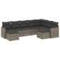vidaXL Set de muebles de jardín 9 pzas y cojines ratán sintético gris vidaXL Set de muebles de jardín 9 pzas y cojines ratán sintético gris