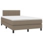 vidaXL Cama box spring con colchón y LED tela gris taupe 120x200 cm vidaXL Cama box spring con colchón y LED tela gris taupe 120x200 cm
