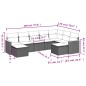vidaXL Set de muebles de jardín 9 pzas y cojines ratán sintético gris vidaXL Set de muebles de jardín 9 pzas y cojines ratán sintético gris