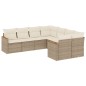 vidaXL Juego de sofás de jardín con cojines beige 8 pzas ratán PE vidaXL Juego de sofás de jardín con cojines beige 8 pzas ratán PE