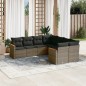 vidaXL Set de sofás de jardín 8 pzas y cojines ratán sintético gris vidaXL Set de sofás de jardín 8 pzas y cojines ratán sintético gris