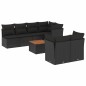 vidaXL Set de sofás de jardín 6 piezas y cojines ratán sintético negro vidaXL Set de sofás de jardín 6 piezas y cojines ratán sintético negro