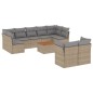 vidaXL Juego de sofás jardín con cojines beige 10 pzas ratán sintético vidaXL Juego de sofás jardín con cojines beige 10 pzas ratán sintético