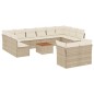 vidaXL Set sofás de jardín con cojines 13 pzas ratán sintético beige vidaXL Set sofás de jardín con cojines 13 pzas ratán sintético beige
