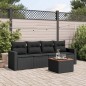 vidaXL Set de muebles de jardín 5 pzas y cojines ratán sintético negro vidaXL Set de muebles de jardín 5 pzas y cojines ratán sintético negro