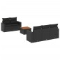 vidaXL Set de sofás de jardín 6 piezas y cojines ratán sintético negro vidaXL Set de sofás de jardín 6 piezas y cojines ratán sintético negro
