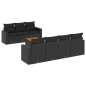 vidaXL Set de sofás de jardín 8 piezas y cojines ratán sintético negro vidaXL Set de sofás de jardín 8 piezas y cojines ratán sintético negro