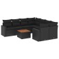 vidaXL Set de sofás de jardín 8 piezas y cojines ratán sintético negro vidaXL Set de sofás de jardín 8 piezas y cojines ratán sintético negro