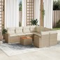 vidaXL Set de sofás de jardín 9 pzas con cojines ratán sintético beige vidaXL Set de sofás de jardín 9 pzas con cojines ratán sintético beige