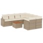vidaXL Set de sofás de jardín 9 pzas con cojines ratán sintético beige vidaXL Set de sofás de jardín 9 pzas con cojines ratán sintético beige