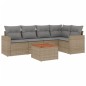 vidaXL Juego de sofás jardín con cojines beige mezcla 6 pzas ratán PE vidaXL Juego de sofás jardín con cojines beige mezcla 6 pzas ratán PE