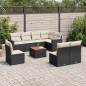 vidaXL Set de sofás de jardín 8 piezas y cojines ratán sintético negro vidaXL Set de sofás de jardín 8 piezas y cojines ratán sintético negro