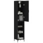 vidaXL Aparador de madera contrachapada negro 34,5x34x180 cm vidaXL Aparador de madera contrachapada negro 34,5x34x180 cm