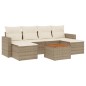 vidaXL Set sofás de jardín 7 piezas y cojines ratán sintético beige vidaXL Set sofás de jardín 7 piezas y cojines ratán sintético beige