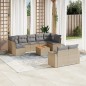 vidaXL Juego de sofás jardín con cojines beige 10 pzas ratán sintético vidaXL Juego de sofás jardín con cojines beige 10 pzas ratán sintético