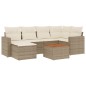 vidaXL Set sofás de jardín 7 piezas y cojines ratán sintético beige vidaXL Set sofás de jardín 7 piezas y cojines ratán sintético beige