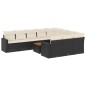 vidaXL Set de sofás de jardín 11 pzas y cojines ratán sintético negro vidaXL Set de sofás de jardín 11 pzas y cojines ratán sintético negro