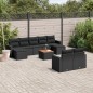 vidaXL Set de sofás de jardín 10 pzas cojines ratán sintético negro vidaXL Set de sofás de jardín 10 pzas cojines ratán sintético negro