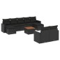 vidaXL Set de sofás de jardín 10 pzas cojines ratán sintético negro vidaXL Set de sofás de jardín 10 pzas cojines ratán sintético negro