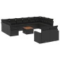 vidaXL Set de sofás de jardín y cojines 13 pzas ratán sintético negro vidaXL Set de sofás de jardín y cojines 13 pzas ratán sintético negro