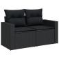 vidaXL Set de sofás de jardín y cojines 13 pzas ratán sintético negro vidaXL Set de sofás de jardín y cojines 13 pzas ratán sintético negro