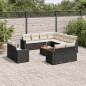 vidaXL Set de sofás de jardín y cojines 13 pzas ratán sintético negro vidaXL Set de sofás de jardín y cojines 13 pzas ratán sintético negro