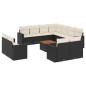 vidaXL Set de sofás de jardín y cojines 13 pzas ratán sintético negro vidaXL Set de sofás de jardín y cojines 13 pzas ratán sintético negro
