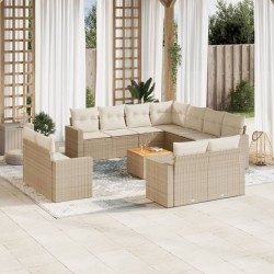 vidaXL Set de sofás de jardín 12 pzas y cojines ratán sintético marrón